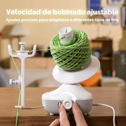 Miniatura 4 de Enrollador de hilo, enrollador eléctrico de bolas de hilo para ganchillo, enrollador de pasteles de hilo compacto con fuerte tensión y velocidad