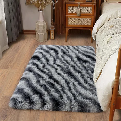 Miniatura 12 de Alfombras suaves para pasillos de dormitorio, nuevas, con parte inferior antideslizante mejorada, de 2 x 3, alfombra esponjosa y peluda verde