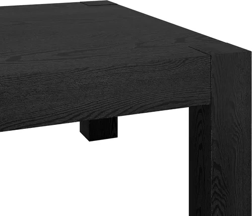 Miniatura 4 de Henn&Hart Mesa de centro cuadrada de 34 pulgadas con parte superior de madera para sala de estar, sala familiar, oficina o apartamento, color negro