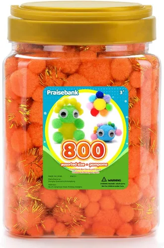 Miniatura 41 de Praisebank 300 pompones de 1 pulgada para artes y manualidades, manualidades en tarro