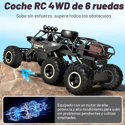 Miniatura 5 de Jiakora Coches RC de Gran Tamaño, Camión RC Rock Crawler con 2 Baterías Recargables, Camión Monstruo de Control Remoto, Cuerpo de Metal Duradero