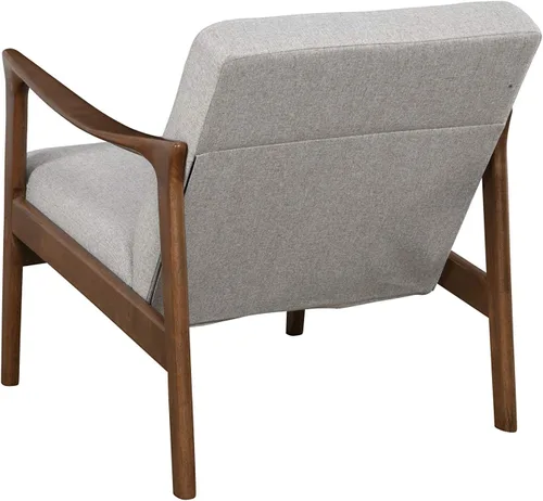 Miniatura 5 de Alpine Furniture Zephyr - Silla de salón retro de mediados de siglo con brazo de madera tapizado, muebles de sala de estar, 33 pulgadas de ancho x