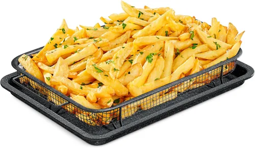 Miniatura 11 de Bakken Swiss - Bandeja para freidora de aire, 2 en 1, antiadherente, de cobre, con malla elevada, ideal para horno, para hornear y alimentos