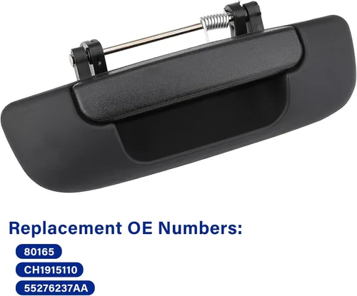 Miniatura 6 de Pestillo de manija del portón trasero para Dodge Ram 1500 2500 3500 2002-2009, sustituye a 80165, 55276237AA, negro