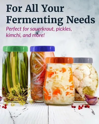 Miniatura 7 de Elementi Juego de 6 pesas de fermentación de vidrio, peso de fermentación de vidrio de fácil agarre, ajuste perfecto para tarros de conservas