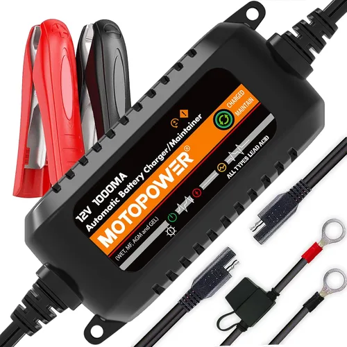 Miniatura 9 de MOTOPOWER Cargador automático de 12V 1000mA - Mantenimiento de la batería - Mantener el cargador y el desulfatador de batería con protección