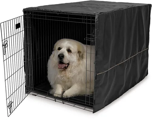 Miniatura 16 de MidWest Funda para jaula de perro, para dar privacidad, se puede lavar a máquina y secar Patrón geométrico marrón
