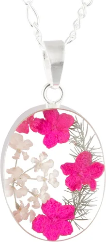 Miniatura 16 de TAMI Collar de plata con flor prensada