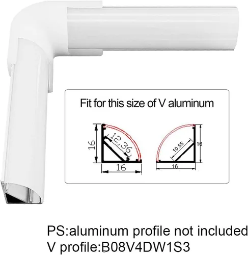 Miniatura 4 de Kit de esquina de canal LED de aluminio HAMRVL para luces de tira LED en forma de L 45x45 Conectores de 90 grados Adecuado para gabinetes de cocina