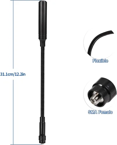 Miniatura 2 de Bingfu Antena de radio de jamón de alta ganancia VHF UHF 136-174mhz 400-520mhz amateur Walkie Talkie CS Antenas tácticas de cuello de cisne
