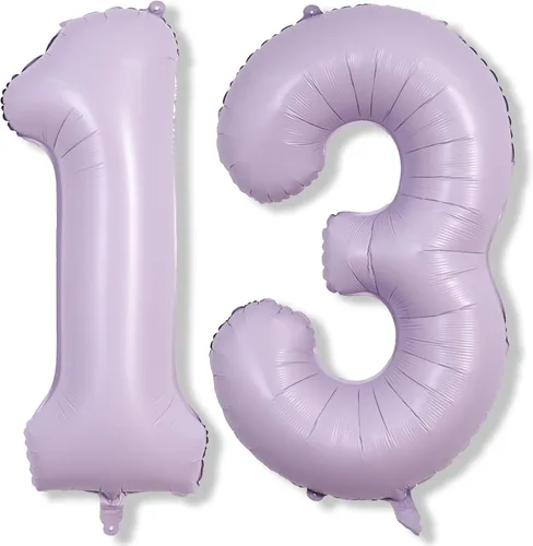 Miniatura 50 de Globos morado pastel de número 12, 40 pulgadas, globos gigantes de aluminio, de mylar, número 1 y 2, para niñas de 12 años, globos lilas