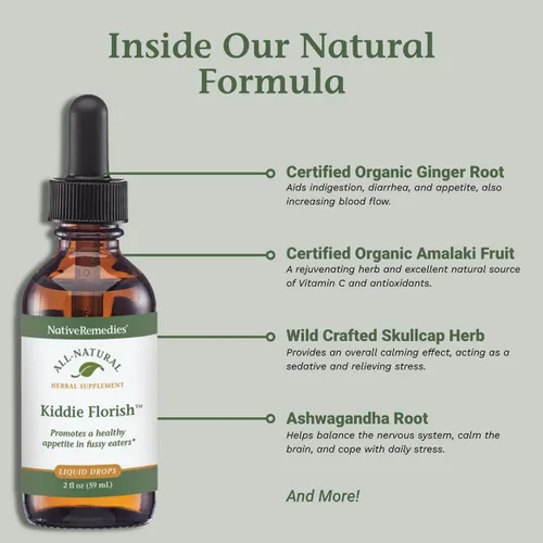 Miniatura 3 de Native Remedies Kiddie Florish - Suplemento de hierbas totalmente naturales que promueve un apetito saludable en los comedores quisquillosos - 2.0