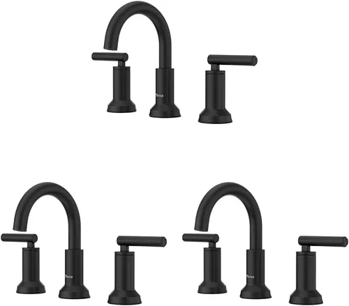 Miniatura 29 de Pfister Capistrano - Grifo de lavabo de baño, centro de 10.2 cm, 2 asas, 3 orificios, certificado NSF, acabado de níquel cepillado resistente a