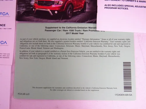Miniatura 8 de 2017 Dodge Journey Owners Manual Tapa blanda – 1 Enero 2017