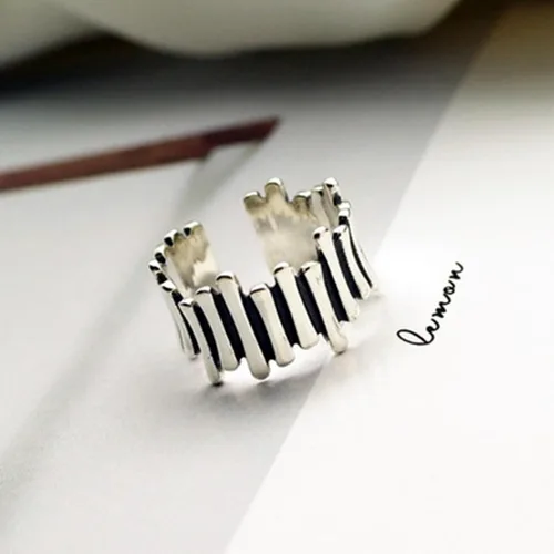 Miniatura 148 de Anillo de plata de ley 925, minimalista, ajustable, hecho a mano, para mujeres y niñas