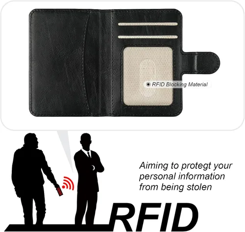 Miniatura 5 de Bocasal Funda tipo cartera para iPhone 13 Pro Max compatible con MagSafe magnético RFID bloqueo desmontable de piel sintética de alta calidad