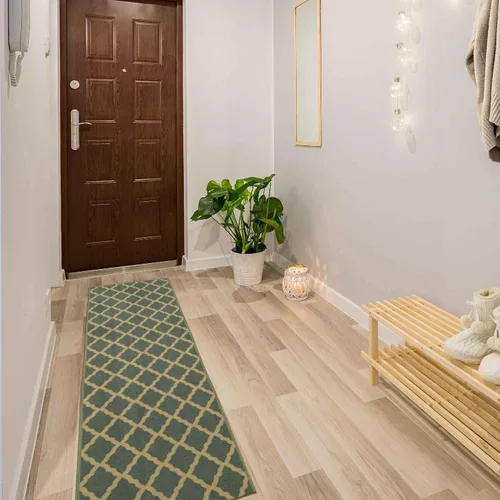 Miniatura 6 de Ottomanson Glamour Collection - Alfombra para cocina, baño y pasillo, antideslizante, diseño de enrejado marroquí contemporáneo