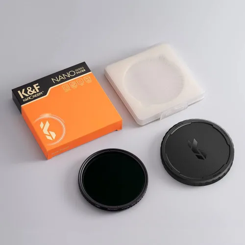 Miniatura 8 de K&F CONCEPT Kit de filtro de lente y tapa de filtro variable ND2-32 de 2.835 in (2 piezas) Filtro de lente de densidad neutra ajustable con tapa