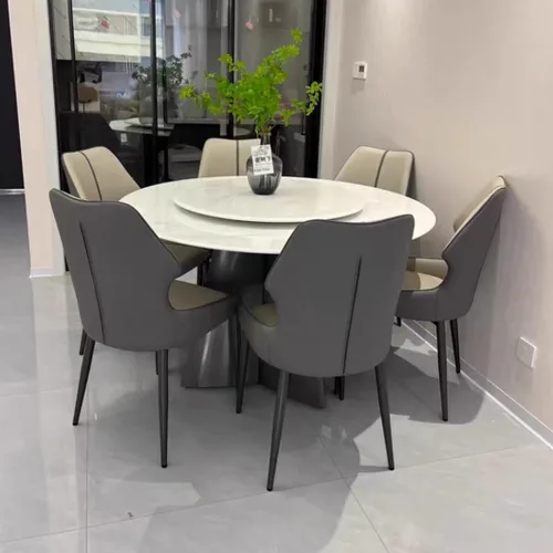 Miniatura 9 de YVYKFZD Juego de sillas de comedor de cuero, sillas de comedor con patas de metal, sillas de cocina tapizadas, silla minimalista sin brazos