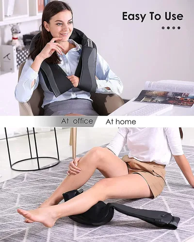 Miniatura 6 de Masajeador de cuello y espalda con calor, masaje eléctrico de hombros con 8 nodos, masajeadores shiatsu 3D de tejido profundo para aliviar el dolor