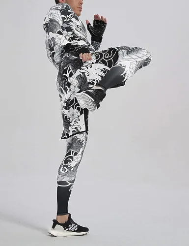 Miniatura 6 de LAFROI Leggings de compresión para hombre de secado rápido con ajuste fresco YSK08