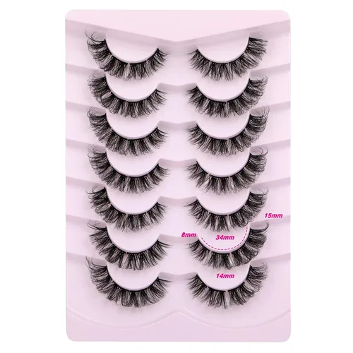 Miniatura 7 de Extensiones de pestañas naturales en racimo, pestañas postizas de aspecto natural wispy, pestañas individuales, tiras 3D, extensiones de pestañas