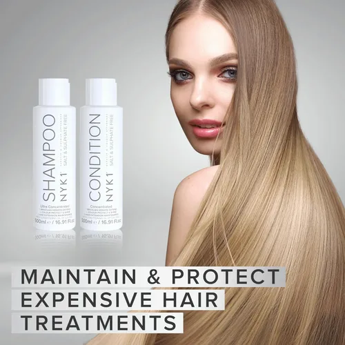 Miniatura 5 de NYK1 Acondicionador sin sal ni sulfato (16.9 fl oz) sin sulfato para extensiones, tratamiento de color y queratina, cuidado posterior
