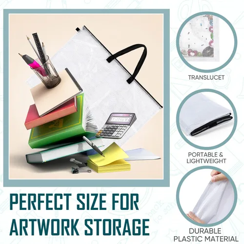 Miniatura 3 de Estuche de 3 piezas de cartera de arte de 24 x 36 pulgadas, bolsa grande de almacenamiento de arte, bolsa de almacenamiento de pósteres