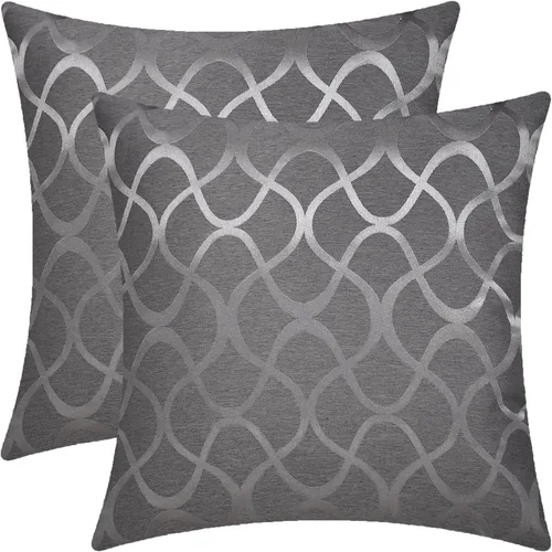 Miniatura 12 de CaliTime Juego de 2 fundas de almohada modernas, brillantes y opacos, con forma de onda, geométricas abstractas, para sofá, cama, sofá, decoración