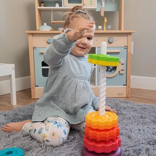 Miniatura 2 de LUCKFUTURE Juguetes giratorios apilables, juguetes educativos para niños pequeños, anillos apilables juguetes para bebés, juguetes Montessori