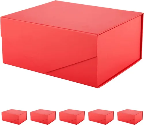 Miniatura 23 de PACKHOME Caja de regalo de 9 x 6.5 x 3.8 pulgadas, caja plegable rectangular con tapa magnética para embalaje de regalo (rosa mate, textura de grano)