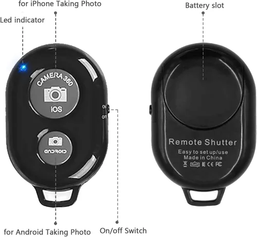 Miniatura 7 de Obturador remoto para teléfonos inteligentes y tabletas (paquete de 9 colores), AOQIYUE - Control remoto inalámbrico para cámara compatible