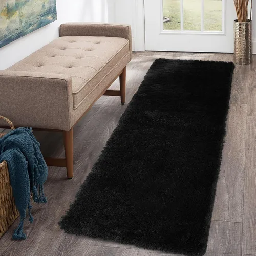 Miniatura 21 de CAROMIO Alfombra Corredor Esponjosa para Dormitorio Sala de Estar 2x6 Pies, Alfombras de Área Shag Alfombra de Felpa Suave Gruesa Larga de Piel Tie