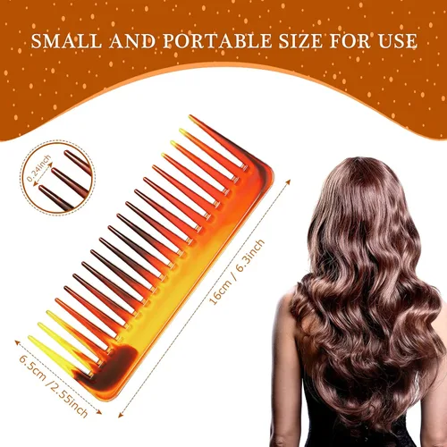 Miniatura 2 de Patelai Peine de Dientes Anchos Peine Grande Desenredante de Cabello para Cabello Rizado, Húmedo y Seco, Accesorios Desenredantes Sin Mango