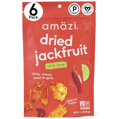 Miniatura 3 de Amäzi Foods Chili Lime Dried Jackfruit (paquete de 6) Snacks totalmente naturales Snacks de frutas secas saludables sin gluten