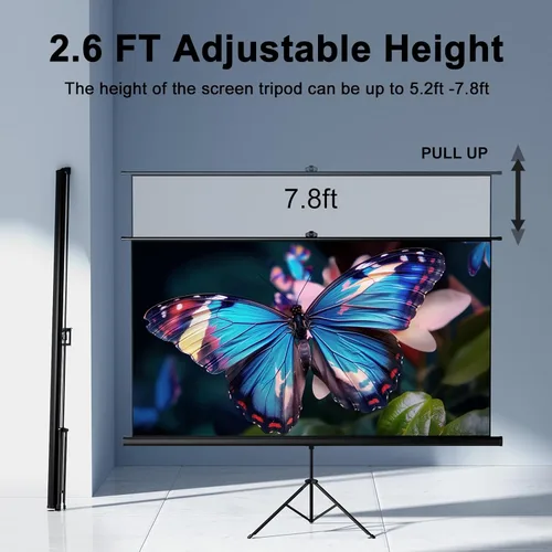 Miniatura 5 de Pantalla de proyector para exteriores con trípode de soporte, pantalla de proyector portátil retráctil para interiores, pantalla de proyección