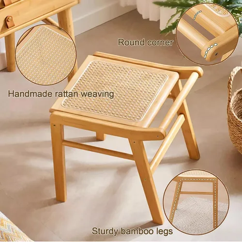 Miniatura 6 de Escritorio de maquillaje para dormitorio con espejo, tocador con 2 cajones, escritorio de tocador con silla de tocador, juego de tocador de Taburete