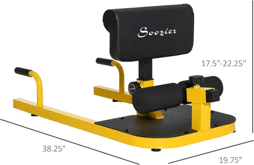 Miniatura 7 de Soozier 3-in-1 Padded Push Up Sit Up Deep Sissy Squat Machine Home Gym Fitness Equipment Amarillo