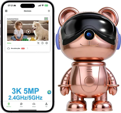 Miniatura 9 de Cámara de seguridad interior 3K 5MP para el hogar - Lindo monitor de bebé y cámara para mascotas, WiFi 2.4/5G, detección de humanos y mascotas