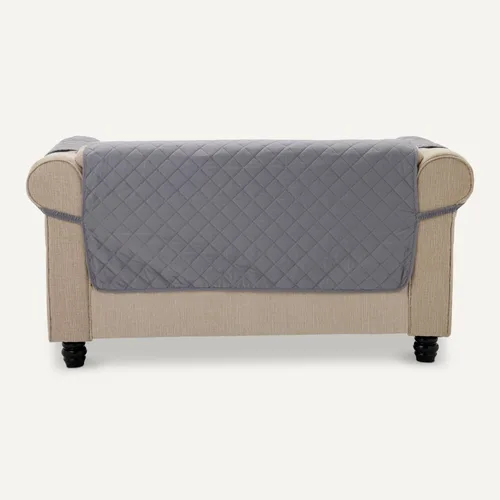 Miniatura 5 de Amazon Basics - Funda reversible para sofá acolchada, sofá de dos plazas, mediano, gris/gris claro Gris/Gris Claro Reversible