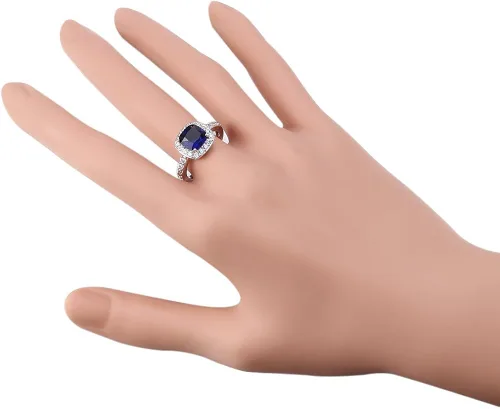 Miniatura 3 de Anillos cuadrados CZ de la colección Impression para boda, fiesta, cócteles, clásico, de moda