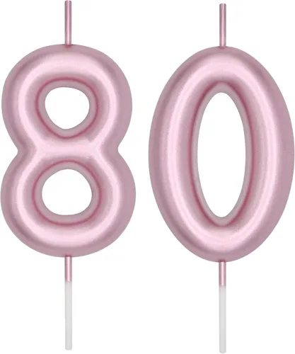 Miniatura 168 de DERVENTA Vela con números de 2.36 pulgadas, decoración perfecta para cumpleaños, brunch, postre, pastel, 1 pieza (número 0 rosa)