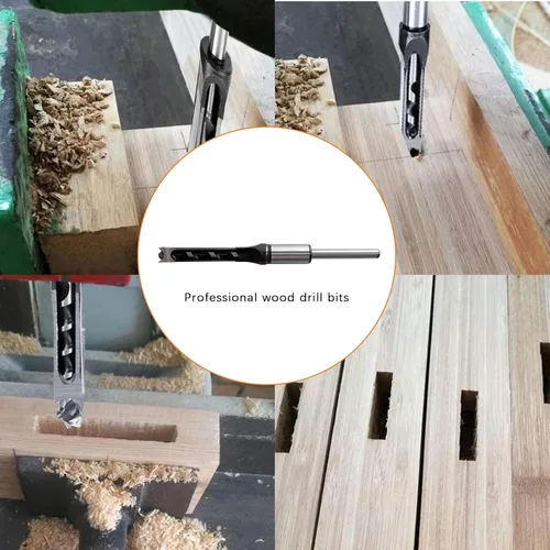 Miniatura 7 de Woodworker - Juego de cinceles de mortaja de 1/2 pulgada, juego de cincel de mortaja de agujero cuadrado, juego de cincel de mortaja 1/2cm