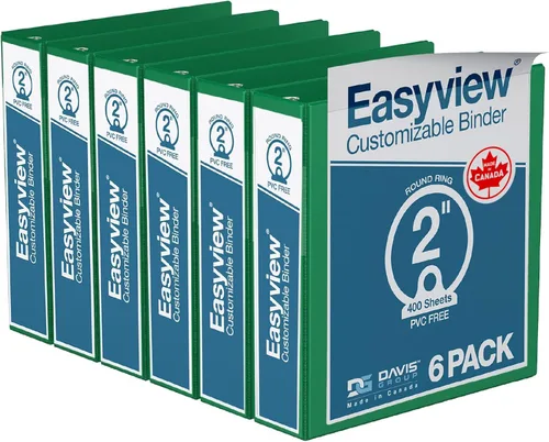 Miniatura 61 de Easyview - Carpetas prémium de 3 anillas con cubiertas transparentes y anillos redondos, carpetas para la escuela u oficina, 1 pulgada, paquete