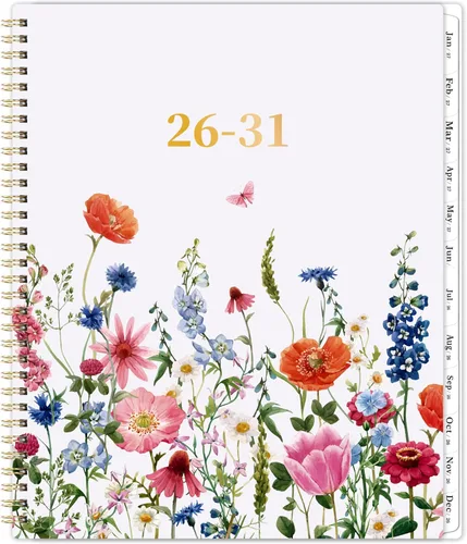 Agenda mensual 2026-2031 - Agenda / calendario de 5 años, calendario mensual 2026-2031 con espiral, julio 2026 a junio 2031, 9 x 11 pulgadas,