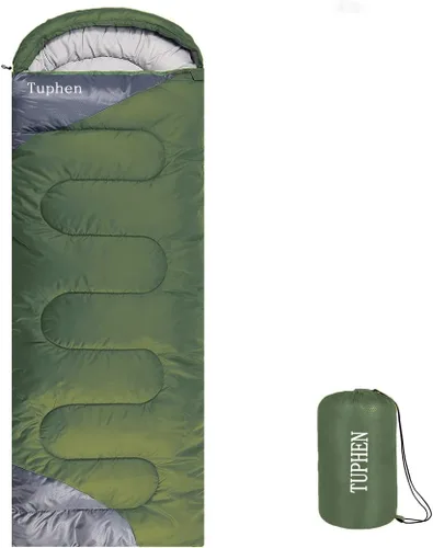 tuphen - Sacos de dormir para adultos, niños, niñas, mochileros, senderismo, camping, forro de microfibra, clima frío y cálido, 4 estaciones, uso en
