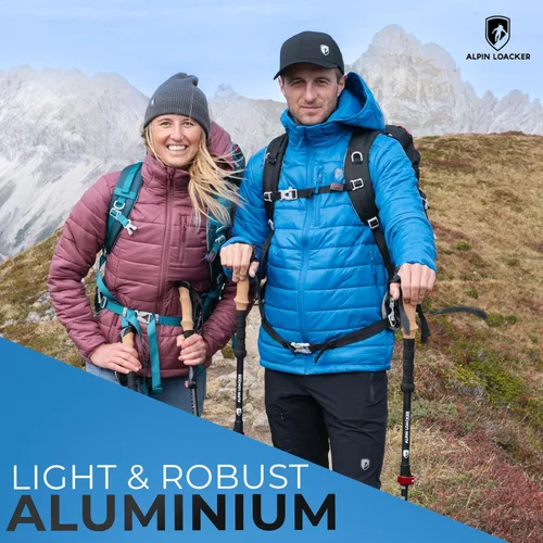 Miniatura 2 de ALPIN LOACKER Bastones de trekking plegables para senderismo I Bastones de senderismo de carbono o aluminio, ultraligeros I Bastones de trekking