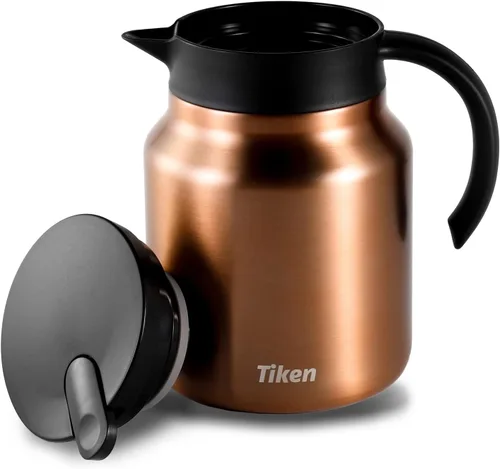 Miniatura 4 de Tiken Servidor de café, jarra térmica de café de 27 onzas líquidas (27.1 fl oz), jarras de café al vacío con aislamiento de acero inoxidable