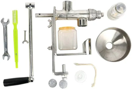 Miniatura 6 de DreamLab Cacahuete manual de la nuez y de la semilla del extractor 304 del expulsor de aceite del hogar de la máquina de la prensa