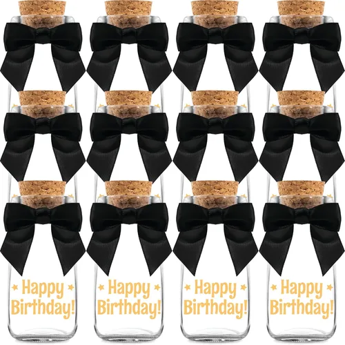 Miniatura 11 de Ethisa Paquete de 24 botellas de vidrio de leche vintage con cintas y calcomanías, regalos elegantes de baby shower para invitados y centros de ¡Es